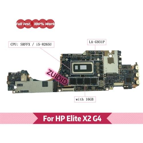 EPM20 LA-G931P For HP Elite x2 G4 laptop motherboard WITH i5-8265U CPU 16GB RAM mainboard 100% test OK