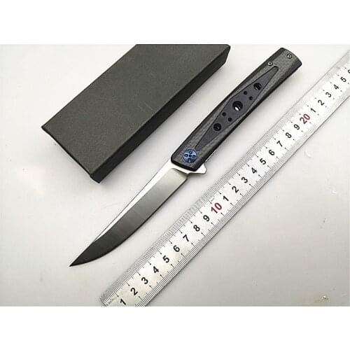 Pocket Folding Knife KH02 Ball bearing Flipper knife Carbon Fiber handle D2 blade camping outdoor survival knives EDC tools