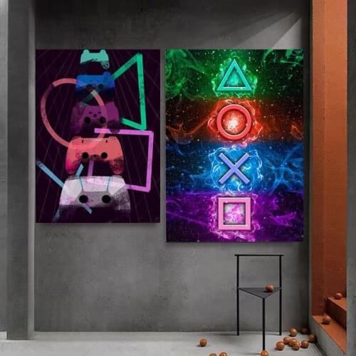 Gamer Canvas Gamepad Pictures Home Decoration Paintings Poster HD Prints Wall Art Modular Living Game Room