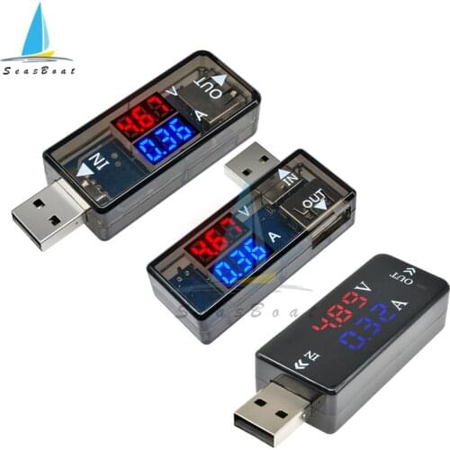 Red Blue Dual Display USB Tester Digital Voltmeter Ammeter Car Voltage Meter Detector Monitor Power Bank Charger Doctor 3.3-18V
