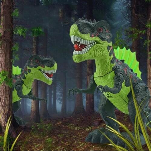 Simulation Dinosaur Model Tyrannosaurus Rex Interactive Electric Lighting Remote Control Dinosaur Toy Boy Birthday Gift