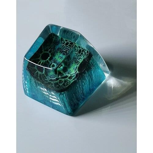 Moon Surface Design Resin Keycap For Cherry Mx Switch Mechanical Keyboard Blue Red Black Green Handmade Backlit SA Lunar Key Cap