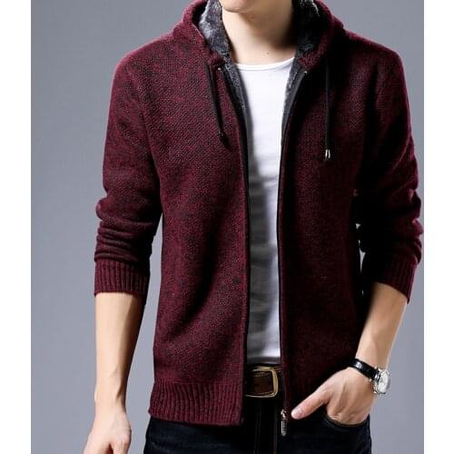 Top Grade New Autum Winter Brand Fashion Knitted Men Cardigan Sweater Black Korean Casual Coats Jacket Mens Clothing 2021
