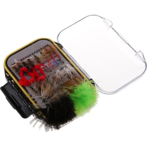 Fly Fishing Flies Kit 72pcs Handmade Fly Fishing Lures - Dry/Wet Flies,Streamer Nymph with Waterproof Fly Box for Fisherman