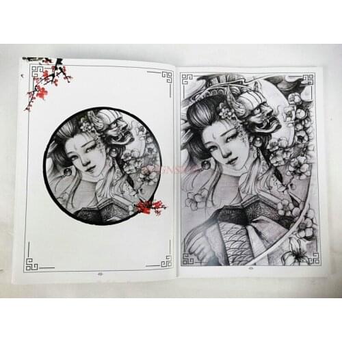 Tattoo Book Equipment Supplies Beauty Geisha Tattoo Books Pattern Geisha Huadan Beauty Atlas Tattoo Pattern Sale