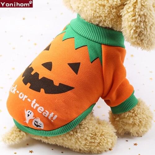 Dog Clothes for Small Dogs Clothing Halloween Pumpkin Chihuahua Clothes Pet Dog Clothes for Small Dogs Tshirt Clothing Halloween
