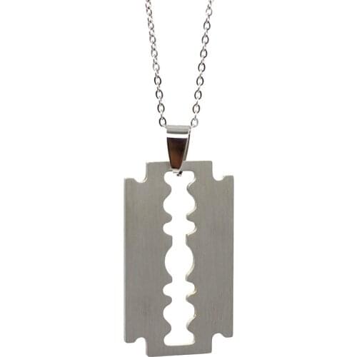 Stainless steel ornament shaving shape pendant necklace short with 50cm chain