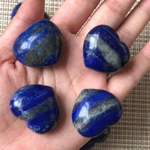 1pcs Natural lapis lazuli Crystal Quartz Heart Carving Colorful Heart Love Stone As Gifts for Home Decoration