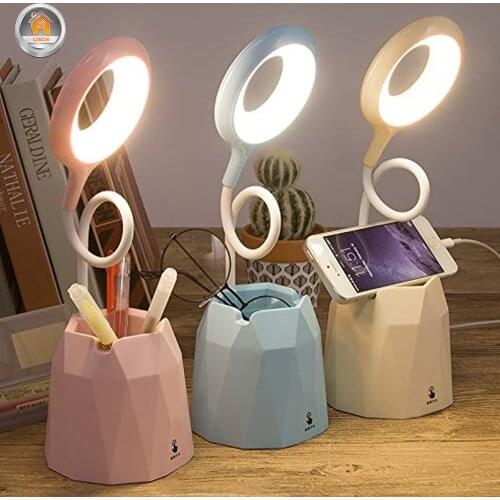 LED Desk Lamp USB Rechargeable 36V Children Eye-protect Reading Light Study Bedside Night Light Touch On/Off 3 Modes Dimmable
