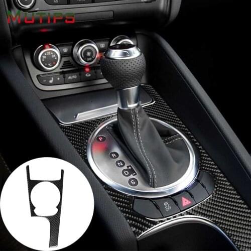 Mutips car gear shift panel cover carbon fiber sticker frame trim accessories auto for Audi TT 8n 8J MK1 Mk2 Mk3 TTRS 2008-2014