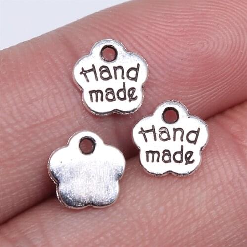 WYSIWYG 100pcs 8mm Charm Hand Made Tiny 3 Colors Hand Made Charms Hand Made Pendant Charms For Jewelry Making DIY