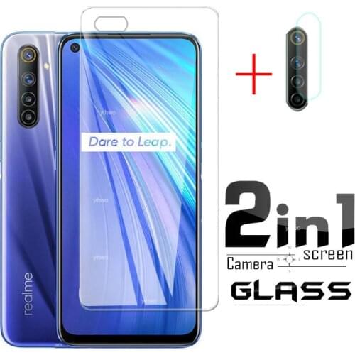 Realme 6 glass 2-in-1 camera protective glass on for oppo realme 6 realme6 real me6 realmi realmy 6 tremp sheet armor film 6.5