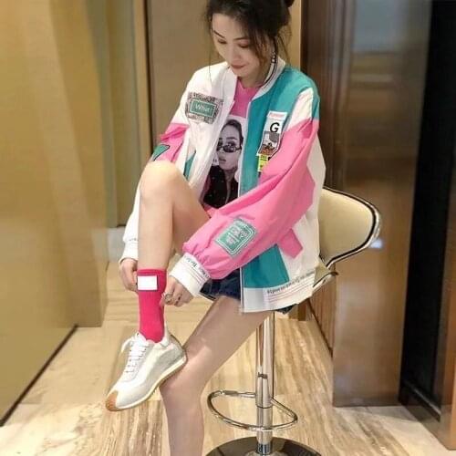 Ladies Splicing Thin Jacket, Baseball Uniform, Sports and Leisure Sun Protection Clothing, Air-conditioning Shirt