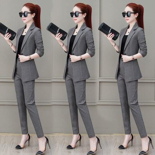 Haute couture Women clothing autumn two piece set Womens leisure suit Clothes set for office Classic coat + pants Boutique 4068