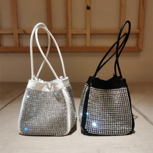 Diamonds bucket bag Evening Handbags For Women Luxury Designer Shiny Rhinestone Small Clutch Purse Ladies Sac Femme Fashion