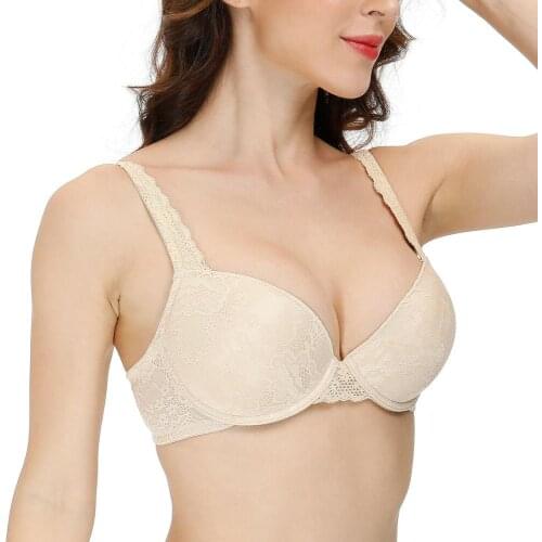 YANDW women sexy push up bras embroidery Lace bralette floral underwire padded 32 34 36 38 40 42 44 A B C D DD E