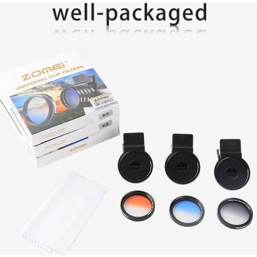 ZOMEI Universal 37mm Clip-On Graduated Gray Filter Camera lens for Cell Phone iPhone 7/6/6s
