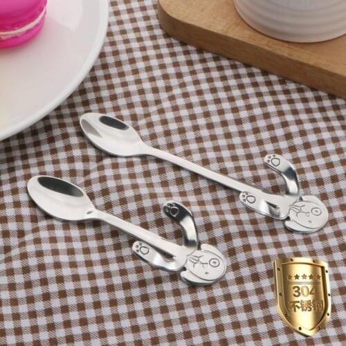 1 pcs stainless steel Dog coffee spoon dessertspoon Food grade ice spoon candy teaspoon Kitchen Supplies tableware 13.6CM