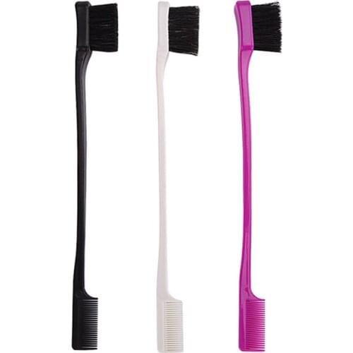 1pc Beauty Double Side Edge Control Hair Comb Hair Brush Eyebrow Brush Hair Styling Salon Hair Accessories