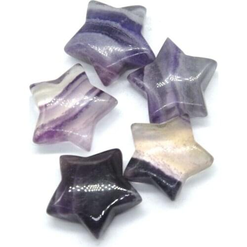 1pcs Exquisite crystal carving natural crystal hand carving colorful fluorite pentacle star shape fashion jewelry gifts