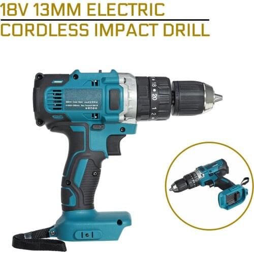 18V 13mm Electric Cordless Impact Drill 3 In 1 2-Speed Rechargable Electric Screwdriver Drill Li-Ion Battery For Makita Battery