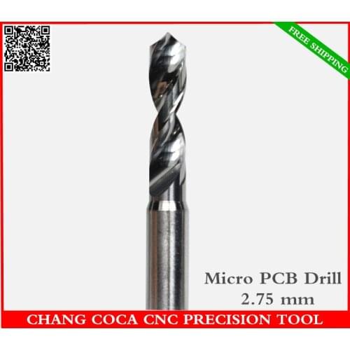 2.75mm,Freeshipping CNC computer machine solid carbide micro Drill bit,Printed Circuit Board Drill Bit,SMT,plastic and copper