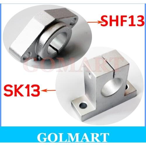 2pcs 13mm SHF13 Linear Rod Rail XYZ Table CNC Parts, Shaft End rod Supports Horizontal Wellenhalter SK13 stand