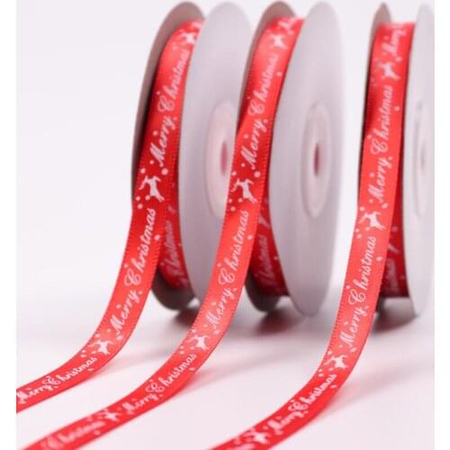 25Yardsx1cm Christmas Colorful Satin Ribbon Packing Tape DIY Crafts Gift Packing Belt Bow For Sewing Accessories Xmas Tree Decor