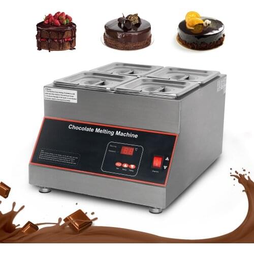 Chocolate Melting Machine Electric Chocolate Warming Furnace 4 Tanks Commercial Stainless Hot Chocolate Pots
