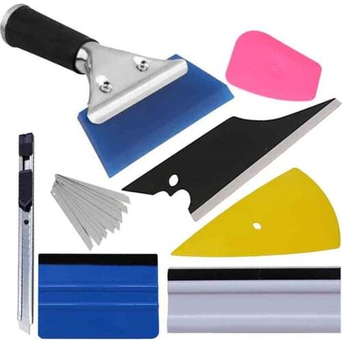 8 PCS/Set Car Glass Protective Film Car Window Wrapping Tint Installing Tool Including Squeegees Scrapers Film Cutters