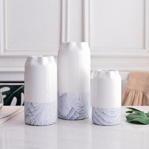 Morden Ins White Vases Ceramics vases Living Room Decoration Home For Flowers Nordic Decoration Crafts Simple Home garden