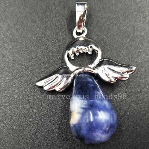 Free Shipping Beautiful jewelry 29x36mm Blue Jaspe Round Leopard Women Men Pendant Bead pC5529