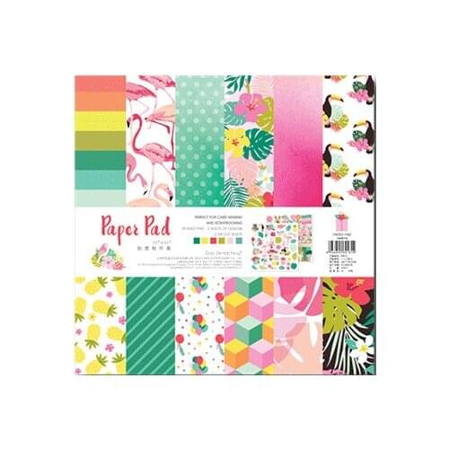 25.5*25.5cm Flamingo Scrapbooking paper pack of 24 sheets handmade craft paper craft Background pad 015