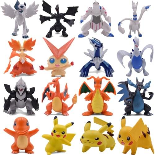 4-9CM Mega Charizard X&Y Charmander Lugia Absol Reshiram Palkia Aggron Zekrom Victini Delphox Anime Action PVC Toys Figures