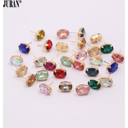 JURAN Hot Fashion Earrings New 2018 Girls Earing Bijoux Shiny Stud Earrings For Women Wedding Jewelry Earrings Wholesale