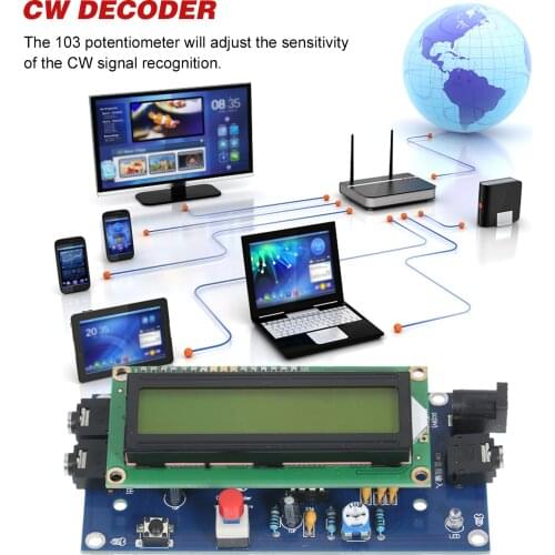 KKmoon Ham Radio CW Decoder Morse Code Reader Morse Code Translator for Keying Practice