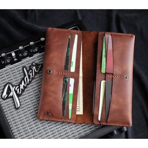 Handmade Leather Double Phone Long Wallet Personalized Engraving