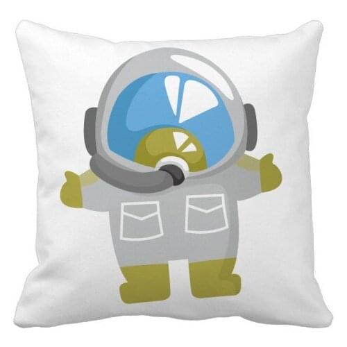 Universe And Alien Lovely Astronaut Throw Pillow Square Cover