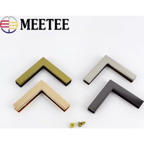 Meetee 4/10pcs 40mm Protect Corner Bag Buckles Edging Metal Buttons Luggage Handbag Leather Crafts Hardware Accessories F1-10