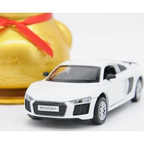 1:32 Audi r8 sports car boy car model simulation racing 4 door alloy material