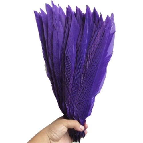 Natural Silver Pheasant Tail Feathers Purple Pheasant Feathers 14-16cm Wedding Costume Feathers silver chicken feathers Plumes