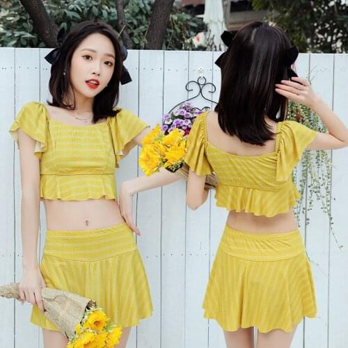 2021 New Korean Sexy Bikini Women Swimsuit Female Swimwear Two Pieces Bikini Set Summer Bather Bathing Suit Swimskirt