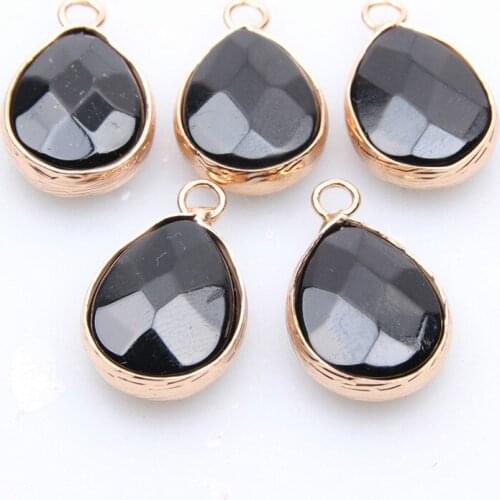 Natural stone fashion pendant Charm cut natural obsidian drop pendant For jewelry DIY necklace bracelet jewelry accessories
