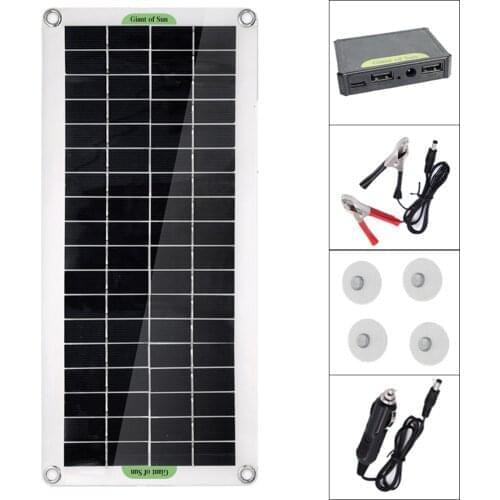 30W Polycrystal Solar Panel Outdoor Solar Panel Flexible Solar Panel For Camping Car Traveling Outdoor Emergency Power Accessory
