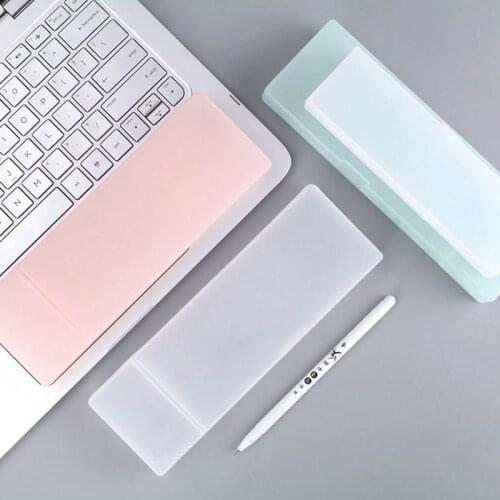 1pcs Translucent matte storage pencil case Frosted Plastic Pencil Pens storage box stationery Office Supplies 3 specifications