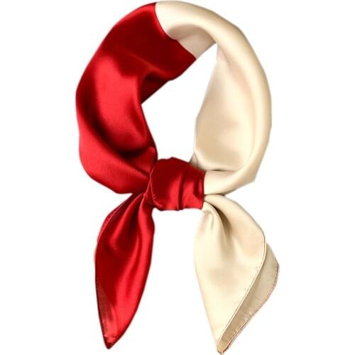 Luxury Sunscreen Square Scarf For Women Korean Sweet Shawl Simulation Silk Chic Hair Band Head Scarves 70x70cm