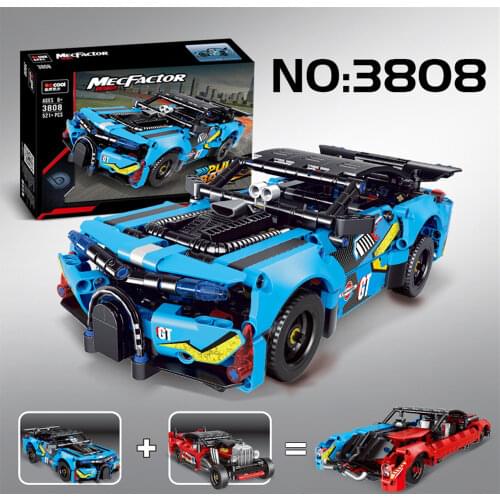Creator Expert High-tech City Series MecFactor 3808 521 PCS Pull back car 488 RSR Moc Modular Bricks Model Building Blocks Toy
