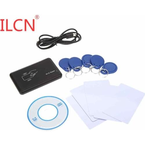 125khz RFID Reader Writer Copier USB Proximity Sensor Smart Compatible Card Support T5557 EM4305+5Pcs Rewritable RFID Keyfobs