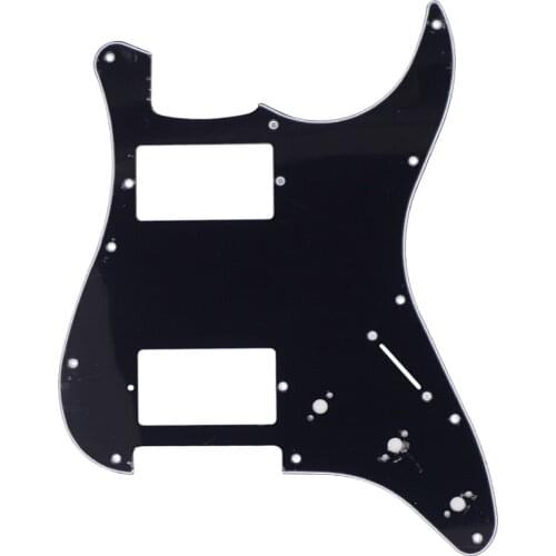 SS 11-Hole Electric Guitar Pickguard Pick Guard for ST/Sq Style Guitar Parts, 3Ply Black