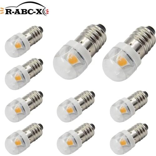 10x 0.5W E10 Screw Base 1smd 5050 Indicator Bulb Low Power Consumption DC3v 6V 12V White 6000K Warm white 4300K LED Light Bulb